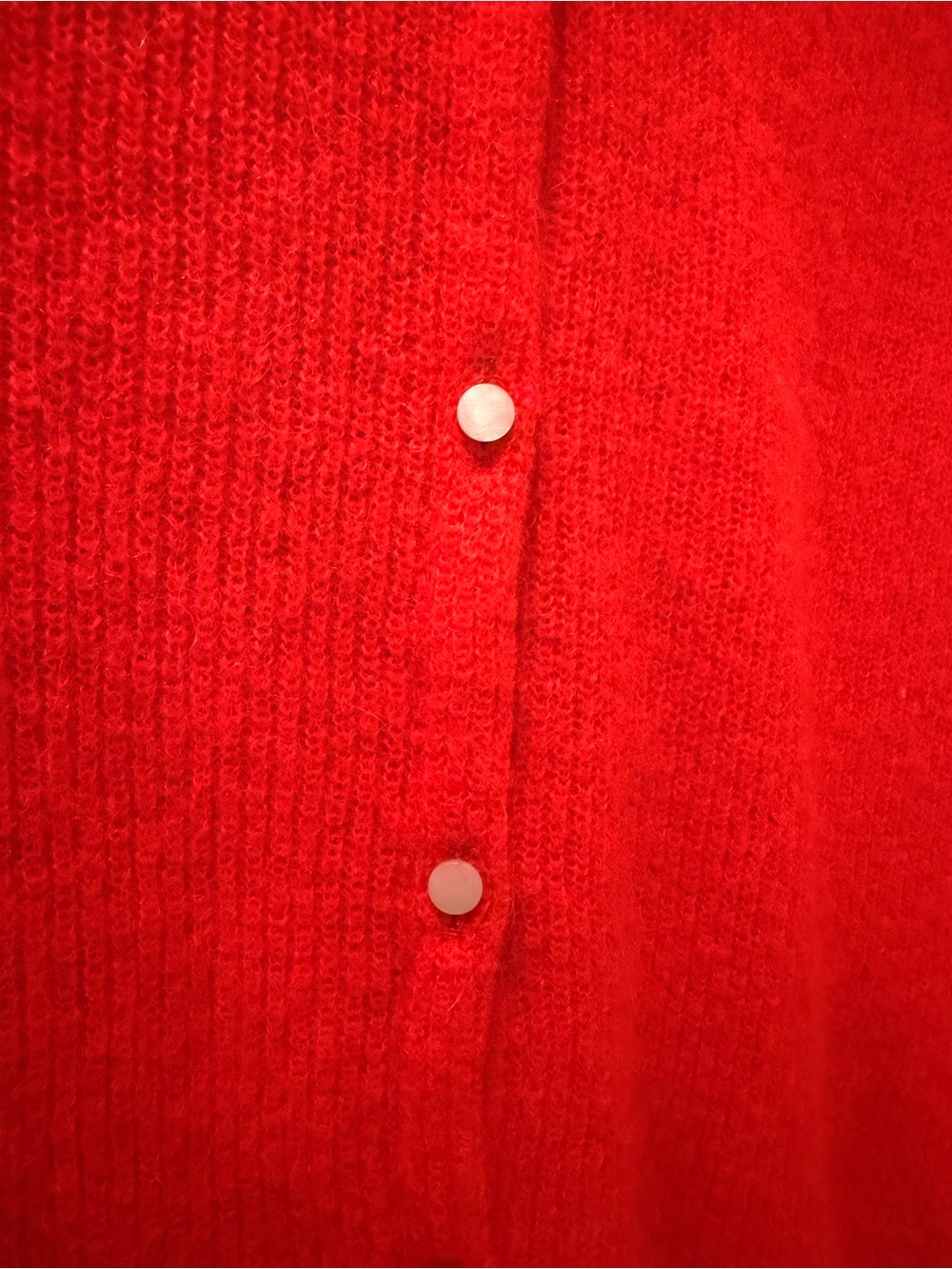 Sezane Red Button Knit Cardigan - Picture 3 of 3